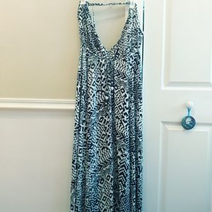 Free People boho satin like maxi dress